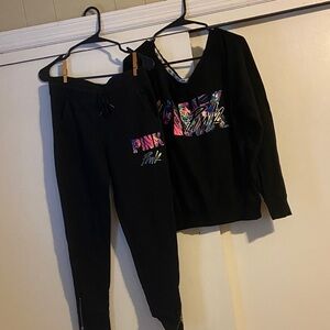 Victoria's Secret Black Joggers with Zipper Detail